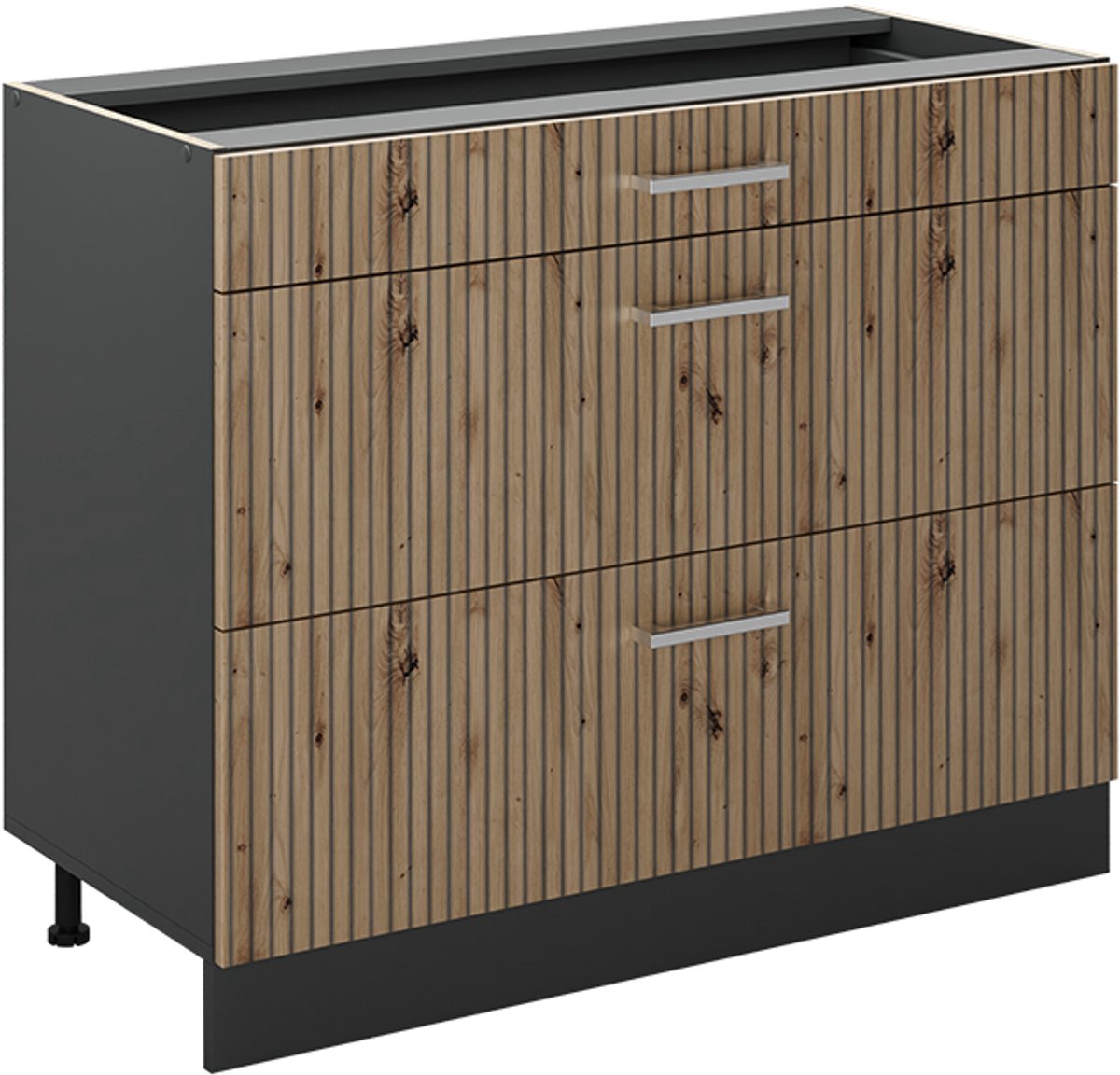 Vicco Keukenonderkast R-Line, Artisanaal eiken/Antraciet, 100 cm zonder werkblad