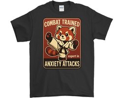 Grappig Panda Shirt – Combat Trained – Karate Outfit – Unisex T-Shirt voor Dames & Heren – Humor Cadeau