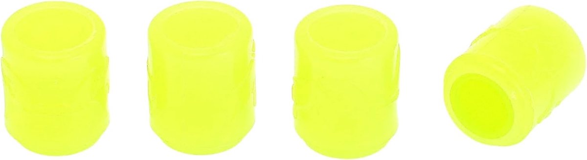 Decoratieve Ventieldoppen voor Auto, Truck, Motor en Fiets - 4 Stuks met Koeienpatroon, Geel, 8x17mm, Stofdicht en Duurzaam