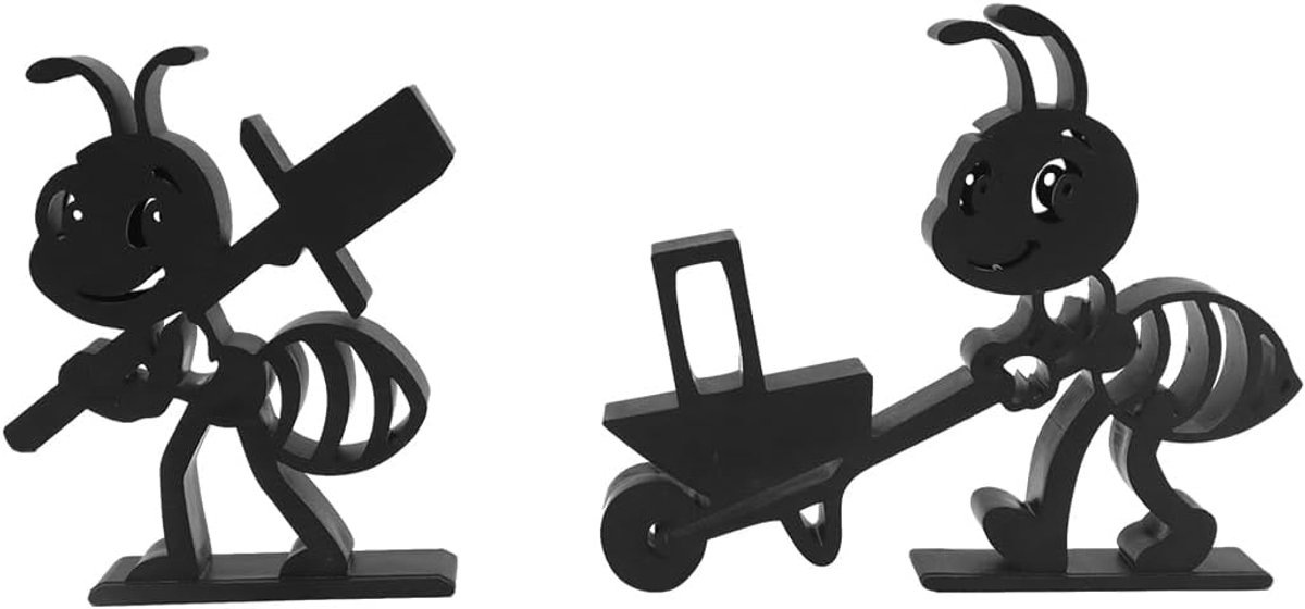 2 X moderne miervormige toiletpapierhouder Leuk badkamerdecor met stabiele basis (zwart transport)