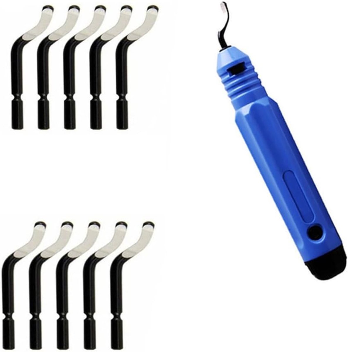 Set van 10 Stuks Metalen Ontbraamtools met 360 Graden Rotatie voor Plastic, Aluminium, Koper en Staal