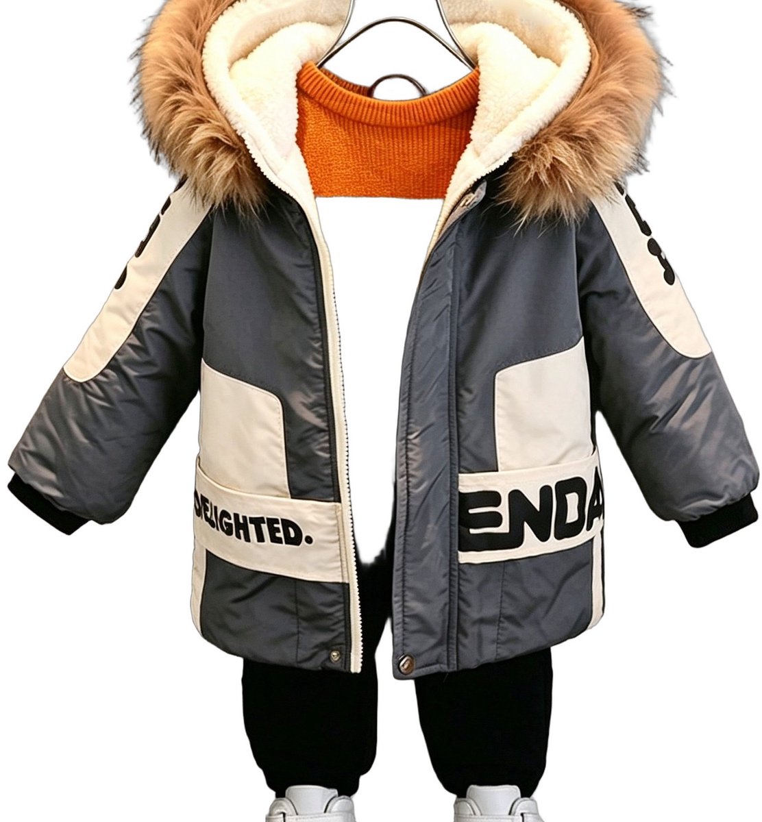Currero Winterjas Parka Jongens Lange Jas Wintermantel Overjas Gewatteerd Waterdicht Winter Stijlvol Mantel Kinderen Donkergrijs 3 Jaar
