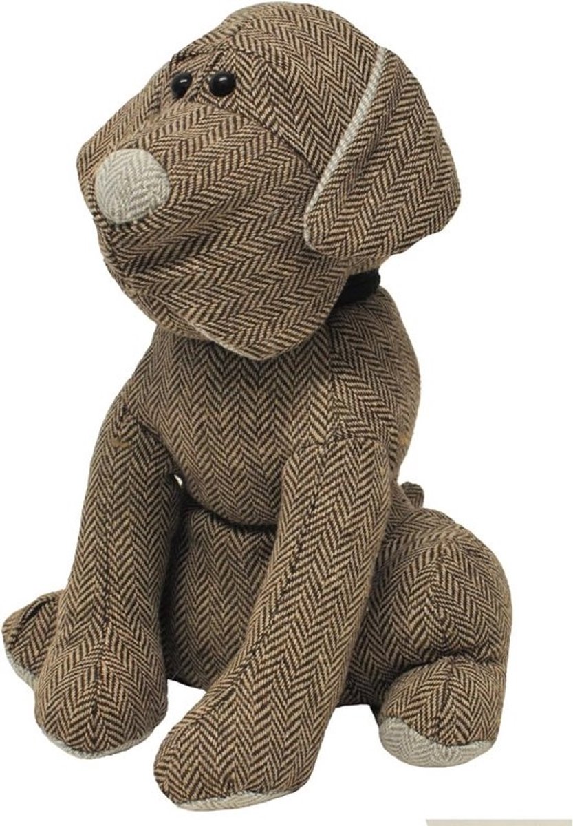 Herringbone Hond Deurstop - Grijs - Zware Zandvulling - 17 x 18 x 30cm