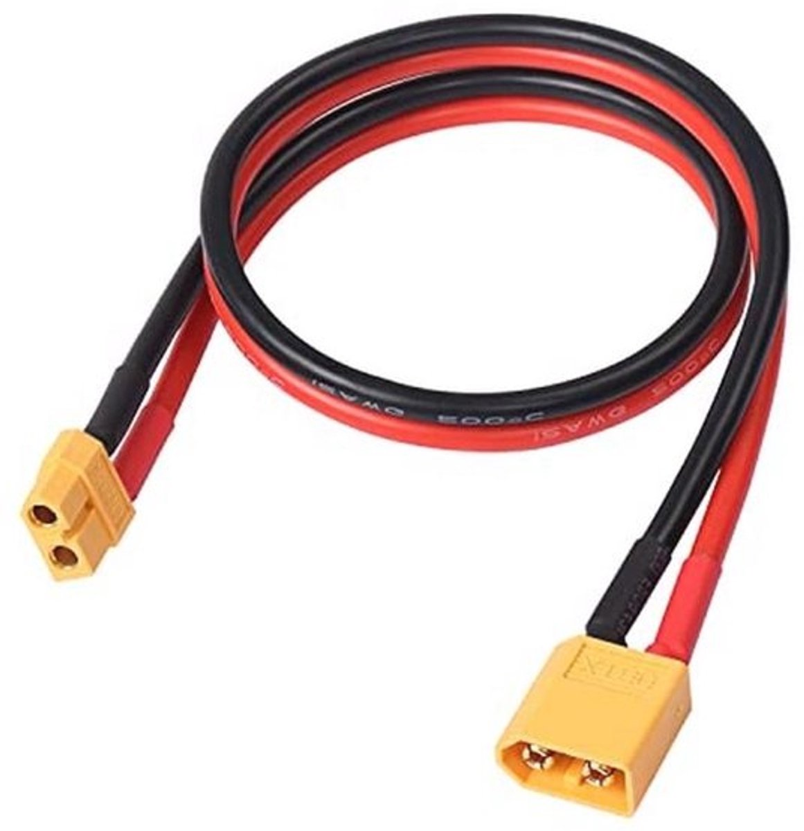 Verlengkabel XT60 Mannelijk naar Vrouwelijk 50 cm 12AWG - Perfect voor Lipo-accu en Draagbare Krachtcentrale