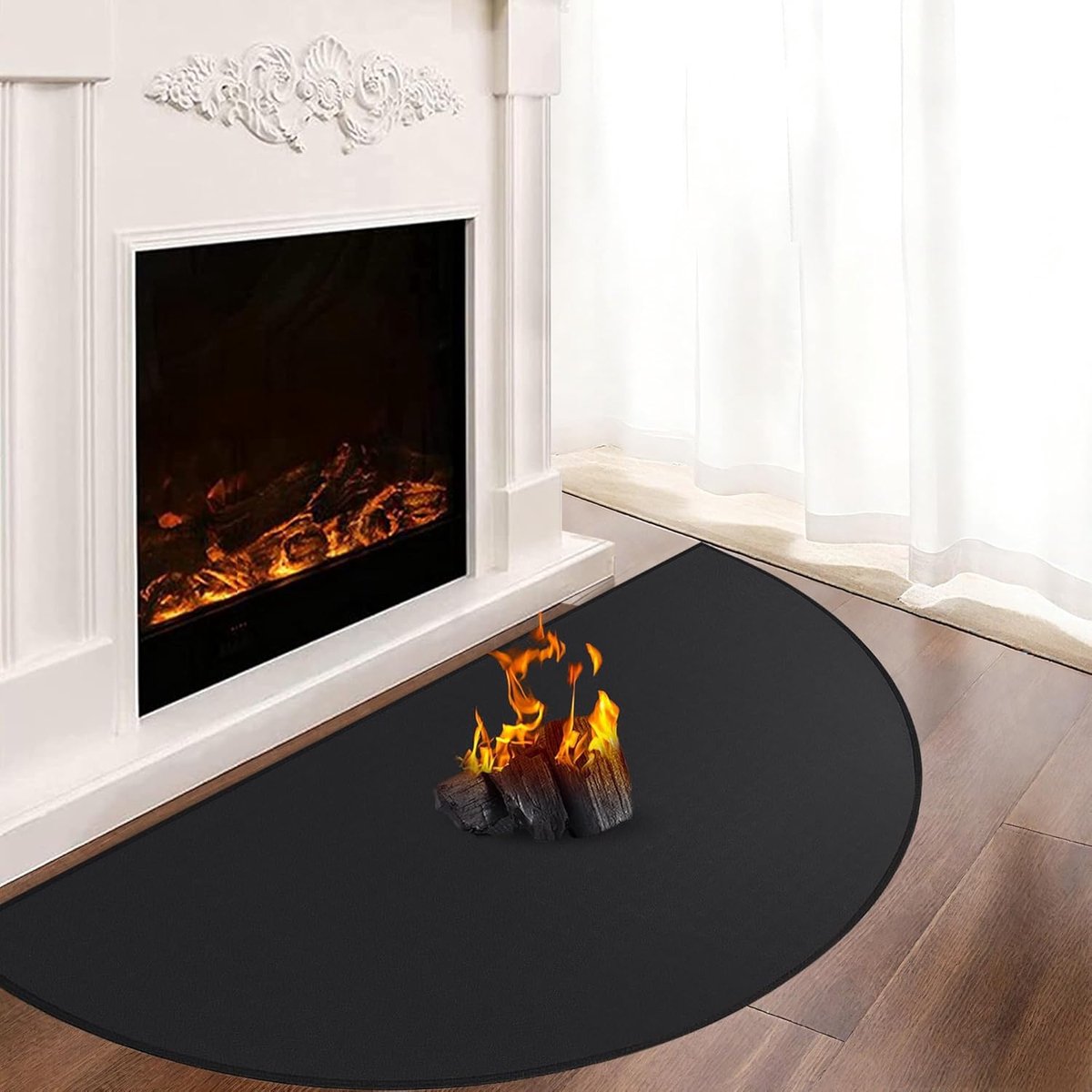 Vuurvaste onderlegger voor open haard, 150 x 80 x 0,1 cm, brandwerende mat, vonkbeschermingsplaat voor kachel, brandwerende vloerbeschermingsmat voor open haarden, vloerplaat, ter bescherming van de