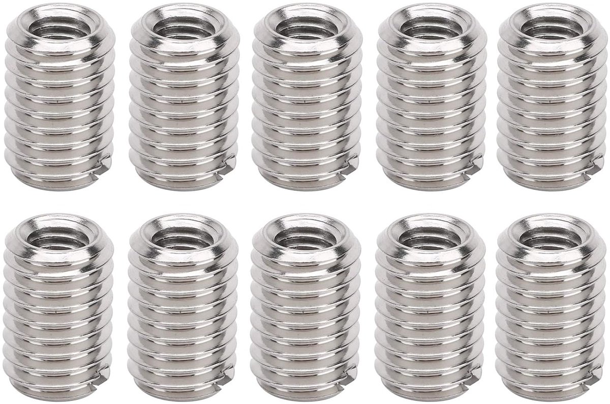 M8 op M5 Schroefreduceerder 10 stuks Schroefdraadreparatiemoer Roestvrij Staal Bevestigingsaccessoires M5 X 0,8 mm M8 X 1,25 mm 12 mm 303 Roestvrij Staal Schroefdraadadapter M8 naar M5