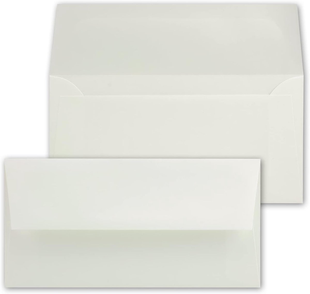 25 stuks DIN lange vintage enveloppen, handpapier, 11 x 22 cm, wit halfmat hoogwaardige enveloppen