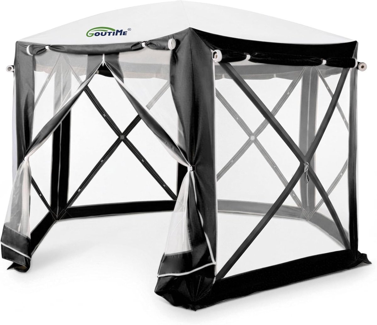 Zeswandige tuin tent van 3 x 3 m, UV-bescherming, snel op te zetten, weerbestendig en duurzaam