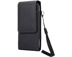Leather Belt Pouch Case with Card Holder and 360 Swivel Clip voor Infinix HOT 30i (2023) - Black