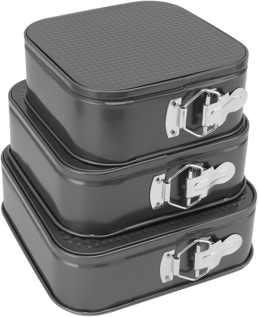 Cakevorm set van 3, springvormen met uitneembare bodem, anti-aanbak, ideaal voor cheesecakes en taarten (24/26/28 cm)