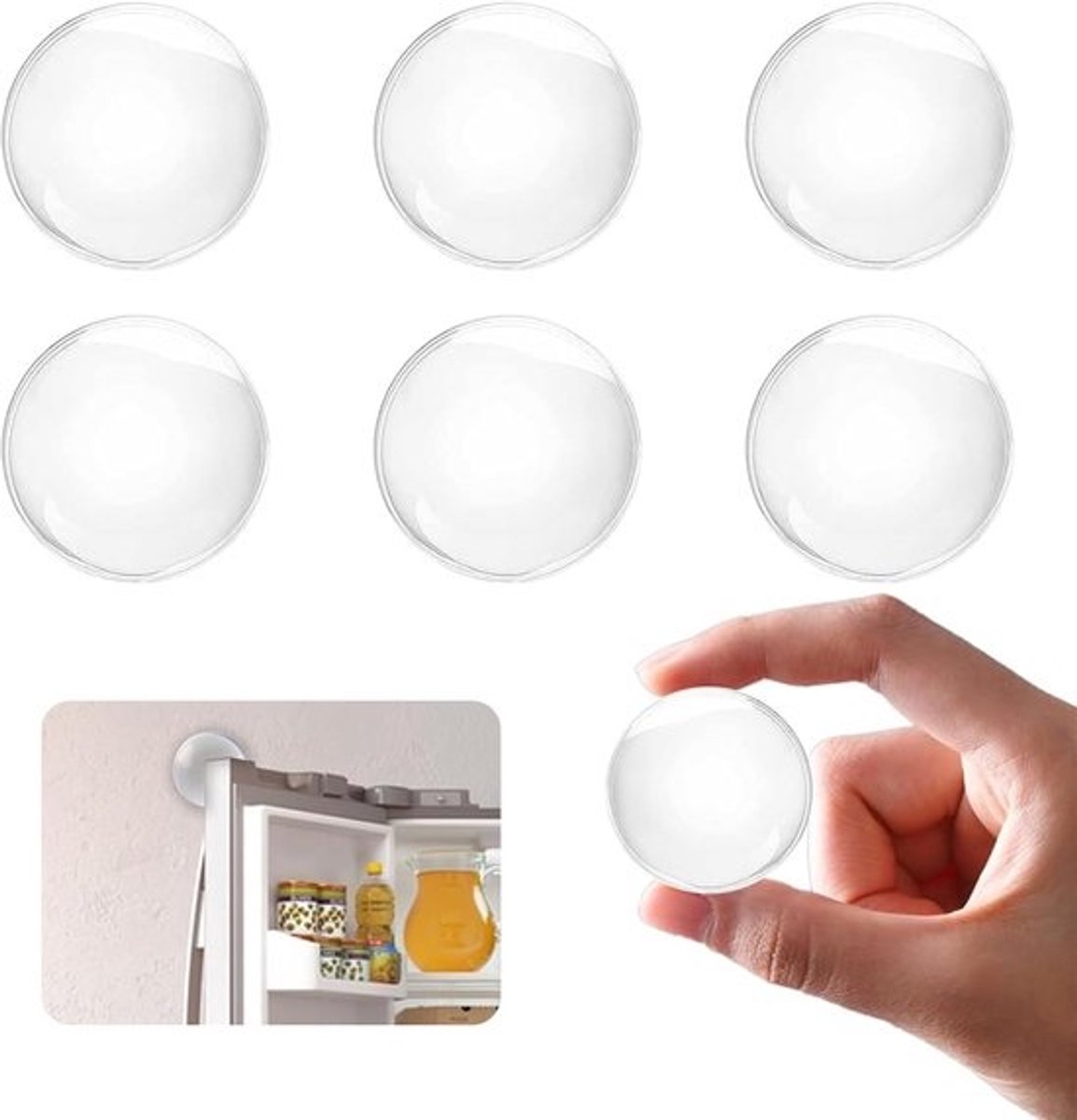 Deurstopper Set - Vloerbeschermer - Muren Beschermen - Zachte Gel - 6 Stuks - Transparant