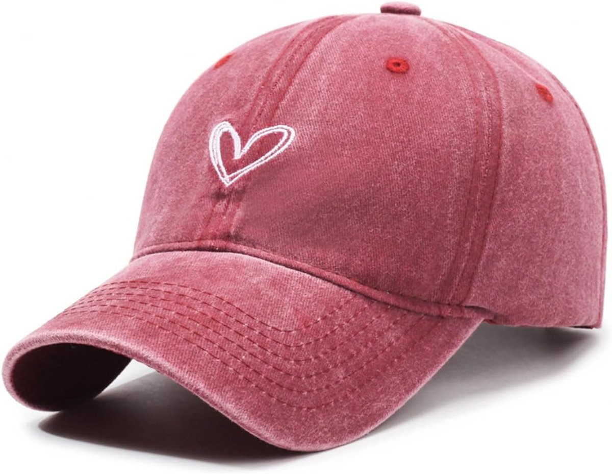 Vrouwen Rood Borduurwerk Verstelbaar 56-59cm Vrouwen Cap