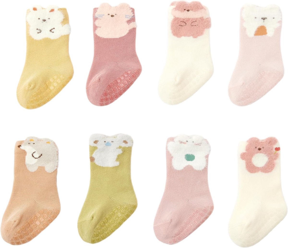 Poqobog 9 paar antislip sokken voor baby's en peuters
