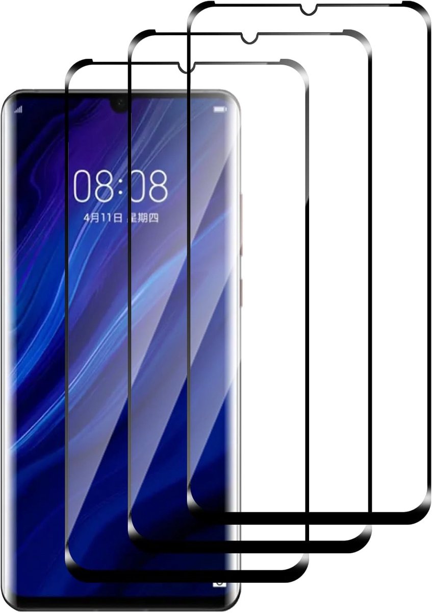 3 stuks gehard glas voor Huawei P30 Pro, eenvoudige installatie, luchtbelvrij, 9H hardheid HD transparante displaybeschermfolie