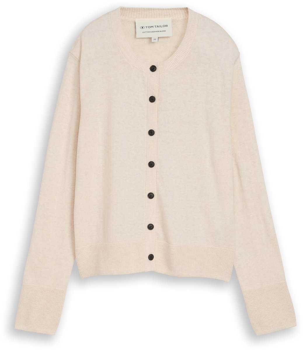 Tom Tailor - Vest met kasjmier - Maat XS - whisper offwhite melange
