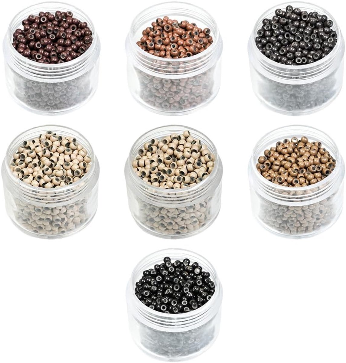 1000 stuks micro-ringen met siliconen voor haarverlengingen, micro-links-ringen, nano-ringen voor haarverlengingen, veilige grip, herbruikbaar, 3 mm (6# beige)