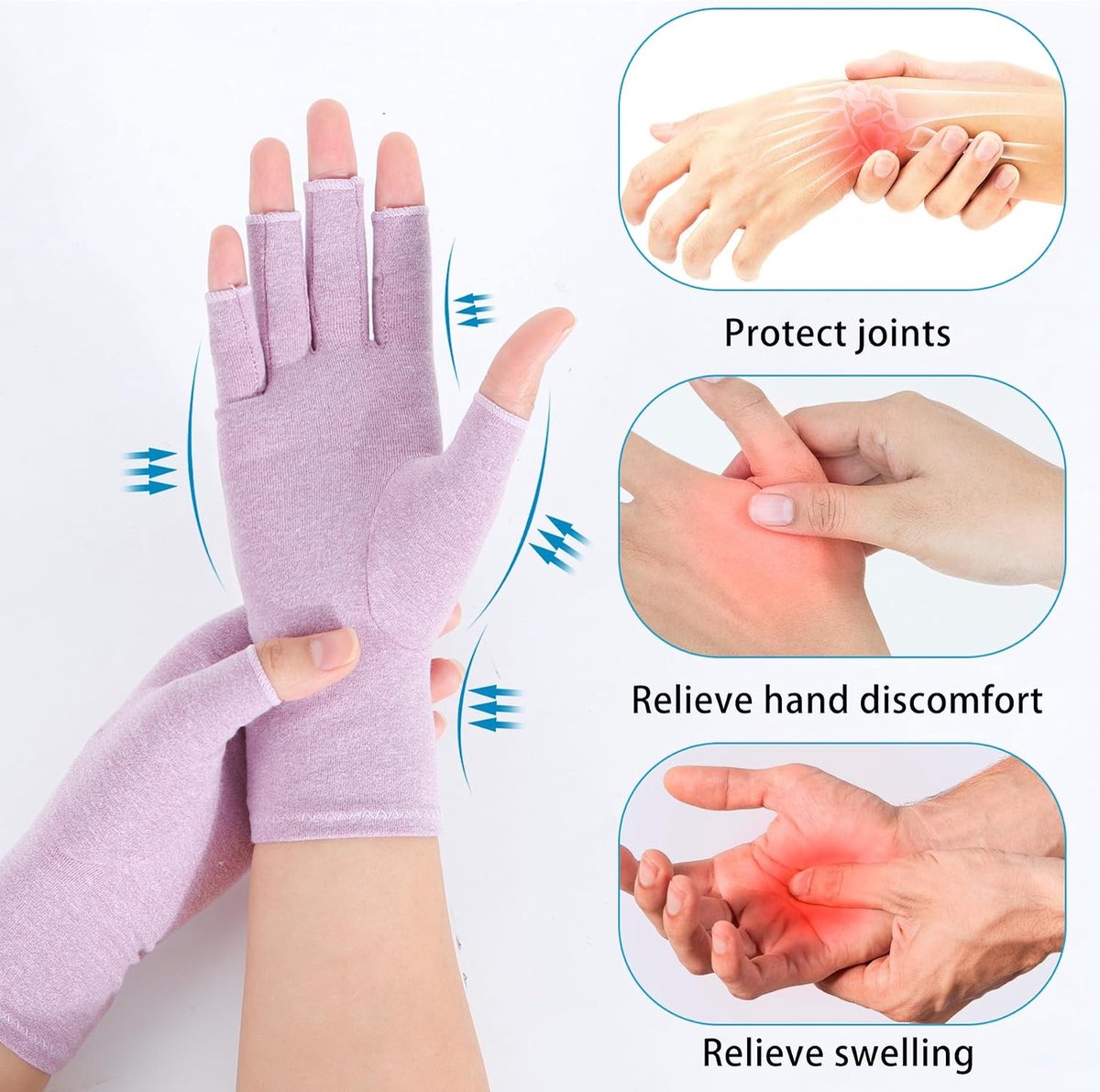 Handschoenen - Compressie Handschoenen Vingerloze Gewricht Pijn Verlichting Handwanten Warmte Handschoenen Carpaal Tunnel Handschoenen voor Vrouwen Mannen