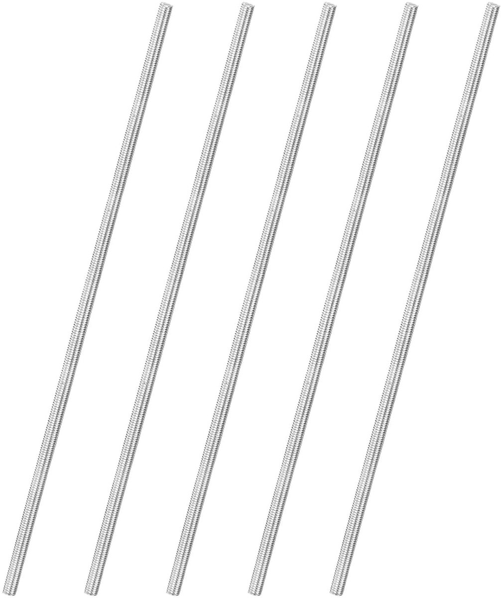 5 stuks complete draadstangen, M4 x 180 mm 304 roestvrij staal rechte draadstang voor meubels ankerbouten/klemmen/U-bouten, metrische schroeven met schroefdraad