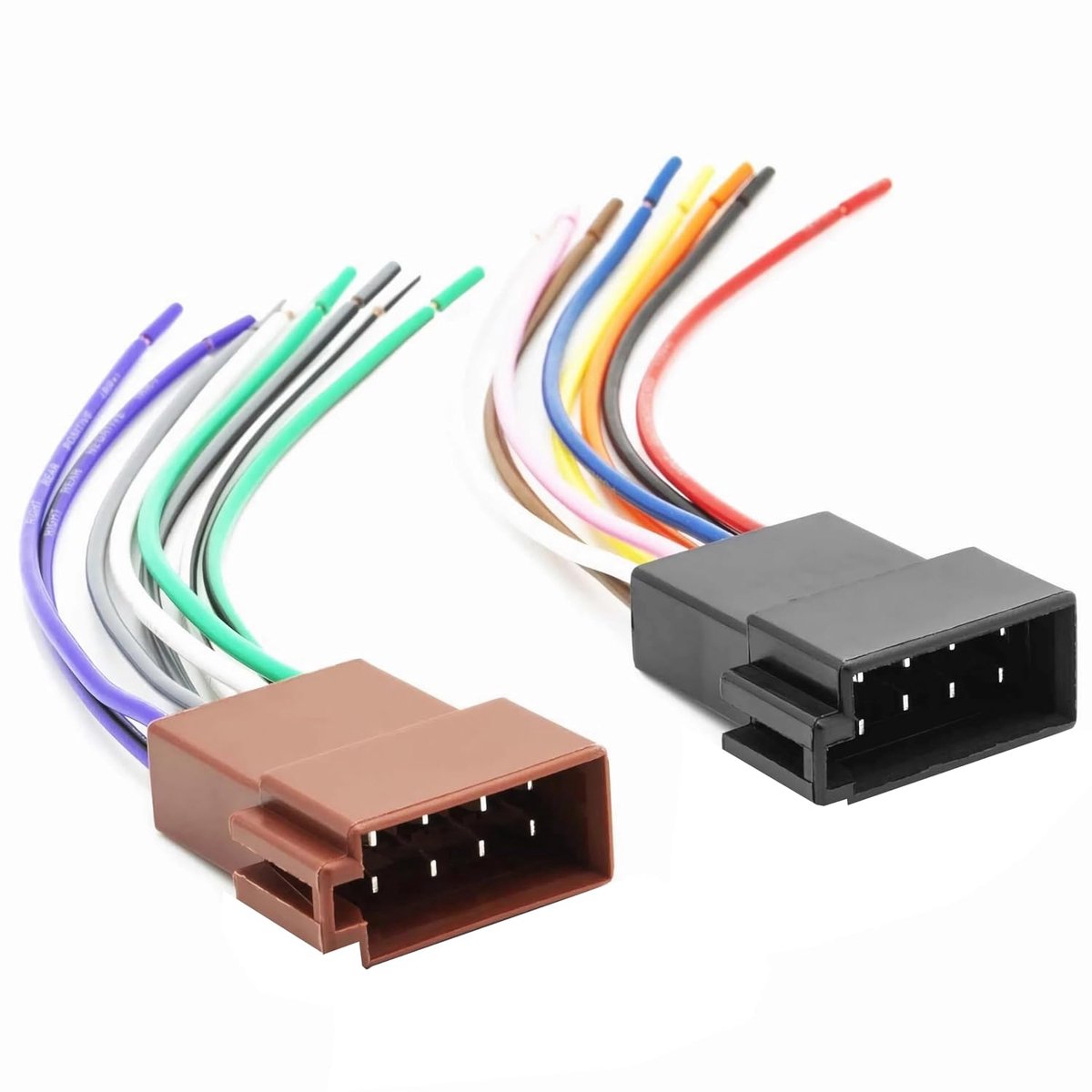 Bolwins autoradio universele aansluitkabel DIN ISO-stekker bus stroom luidspreker kabelboom 16 cm plug & play voor installatie van voertuigradio