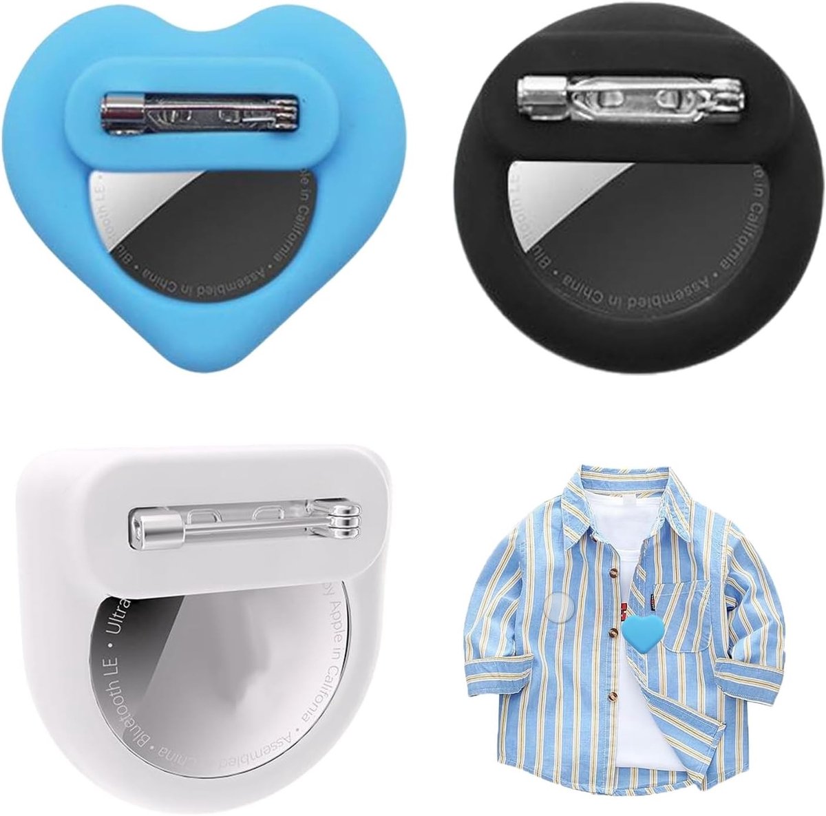 Verborgen GPS Tracker Beschermhoes voor Kinderen - 3 Stuks - Veiligheidsoplossing voor Kleding en Rugzakken met Onzichtbare Clip