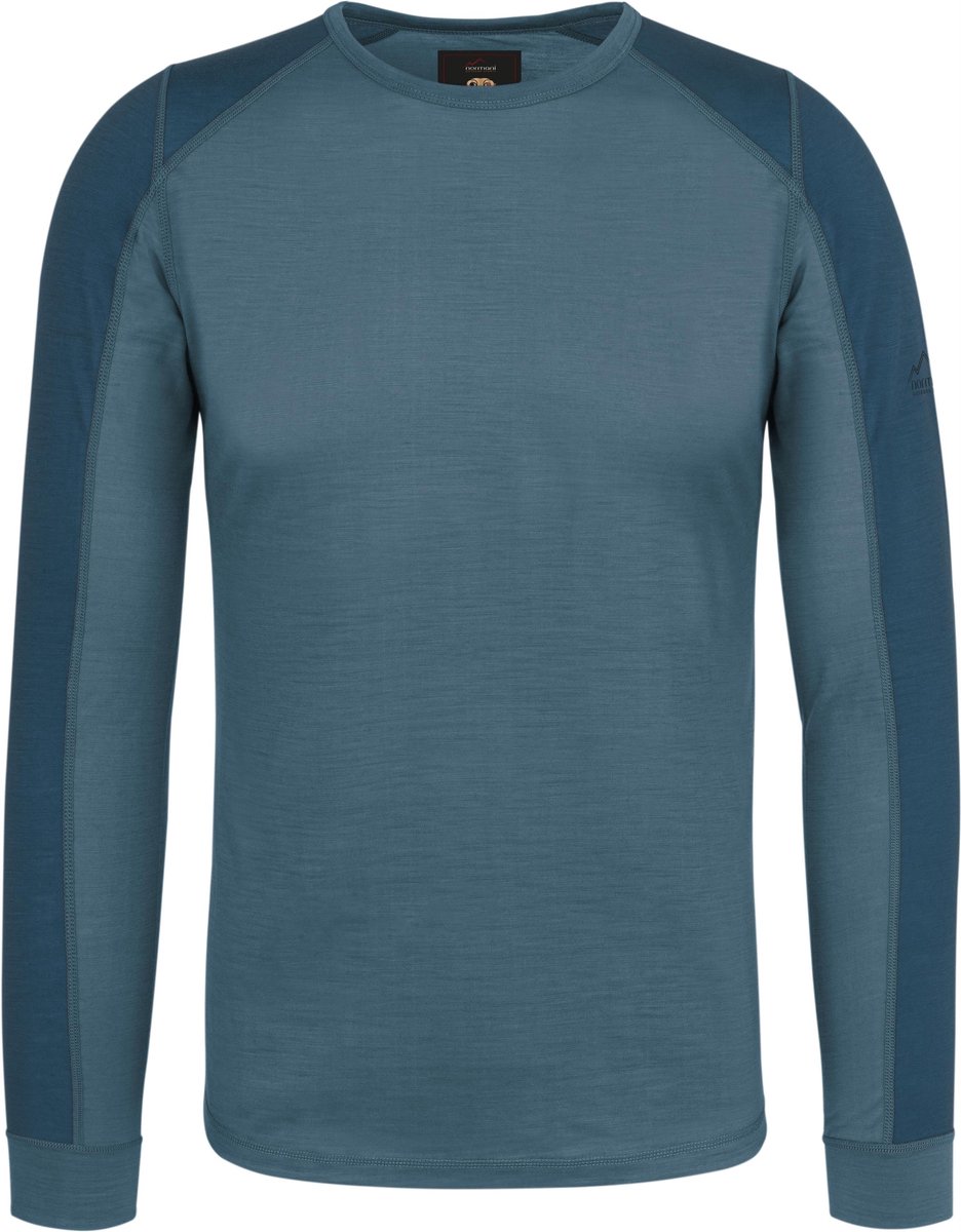 Heren-shirt met lange mouwen van merinowol „Devonport“ Blauw