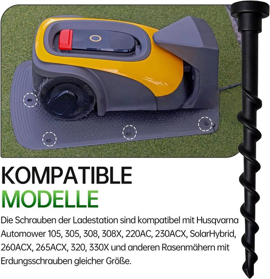 Bevestigingsschroeven voor robotmaaier laadstation, duurzame PE-grondpluggen, lengte 14 cm, met T-sleutel 6 mm, voor stabiele montage op gazon en bodem — afbeelding 3