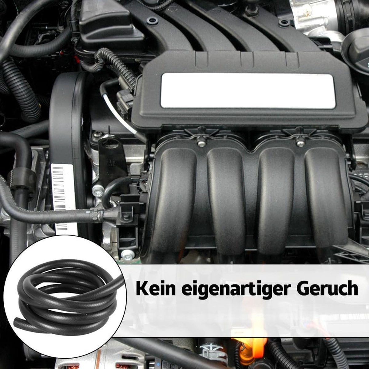 2 meter Ø 6 mm EPDM koelslang, rubberen slang koelwaterslang | Koelmiddelslang (binnen 6 mm, buiten 12 mm), EPDM-waterslang voor auto's, koelmiddelslang met 2 slangklemmen