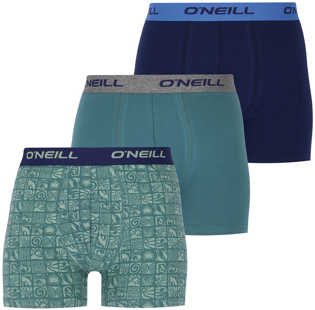 O'Neill 9-Pack – O’Neill Boxershorts - Heren – Katoen – Bricks - Groen & Blauw