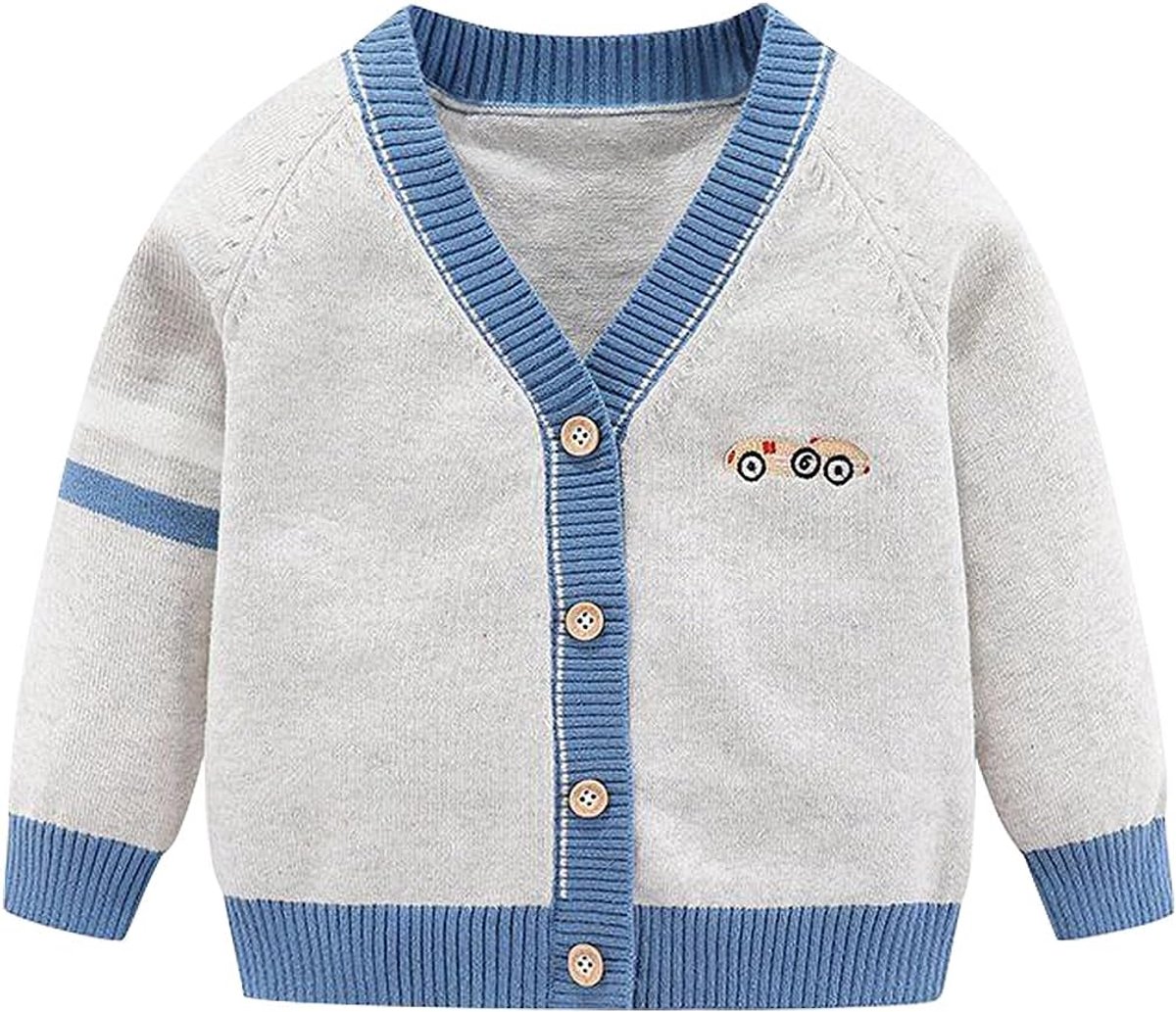 Jongens Vest Kleine Jongens V-hals Katoenen Trui Kinderen Lange Mouwen Jas Gebreide Knopen voor Herfst en Winter