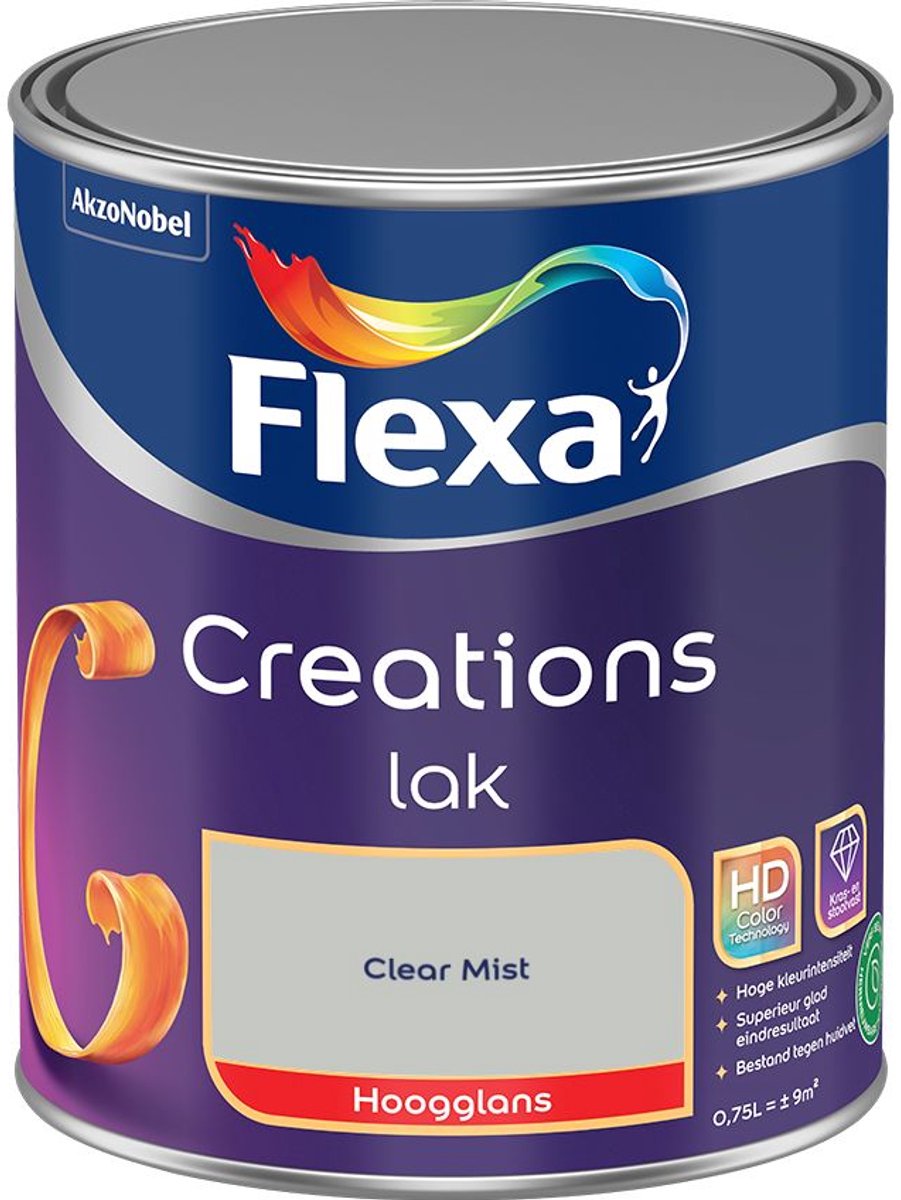 Flexa - Creations Lak Hoogglans - Clear Mist - 750 Ml - Kleur Van Het Jaar 2027