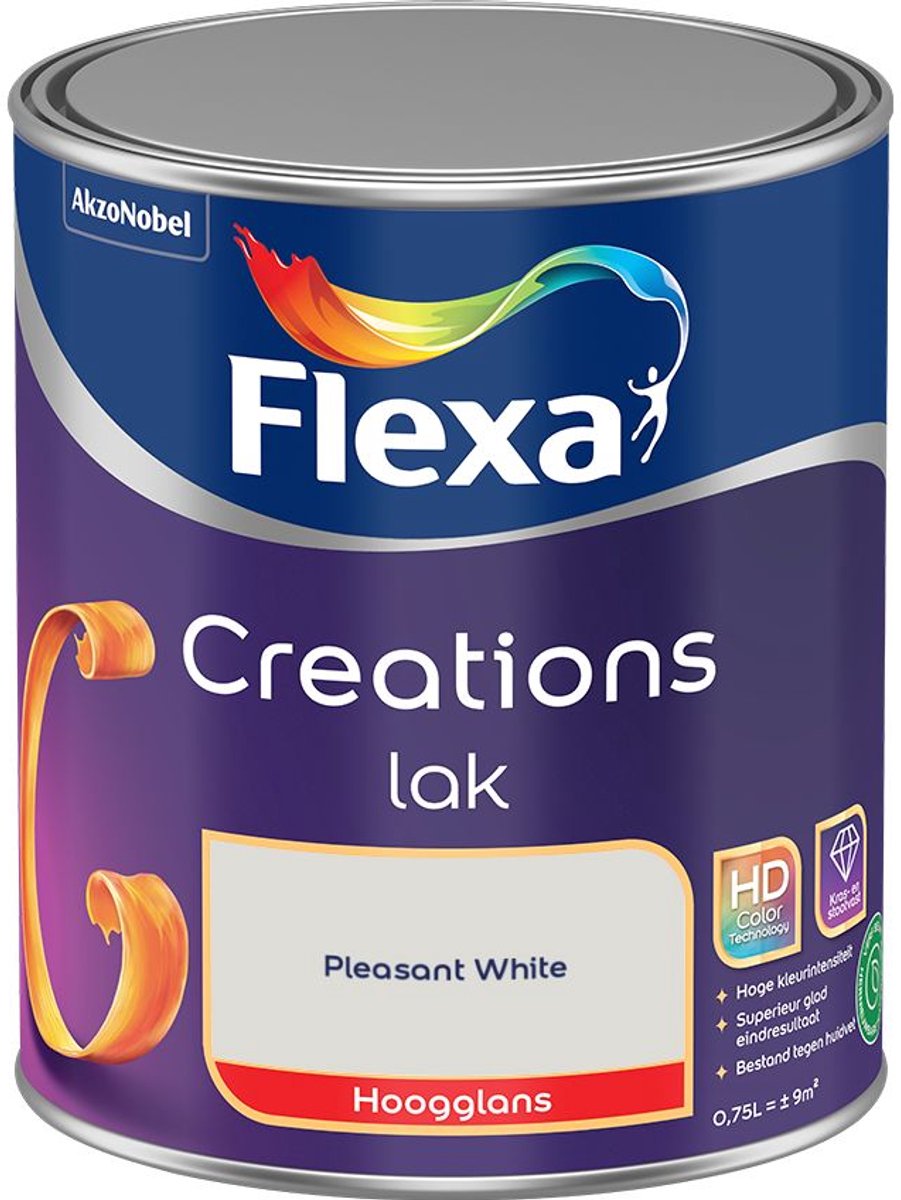 Flexa - Creations Lak Hoogglans - Pleasant White - 750 Ml - Kleur Van Het Jaar 2027