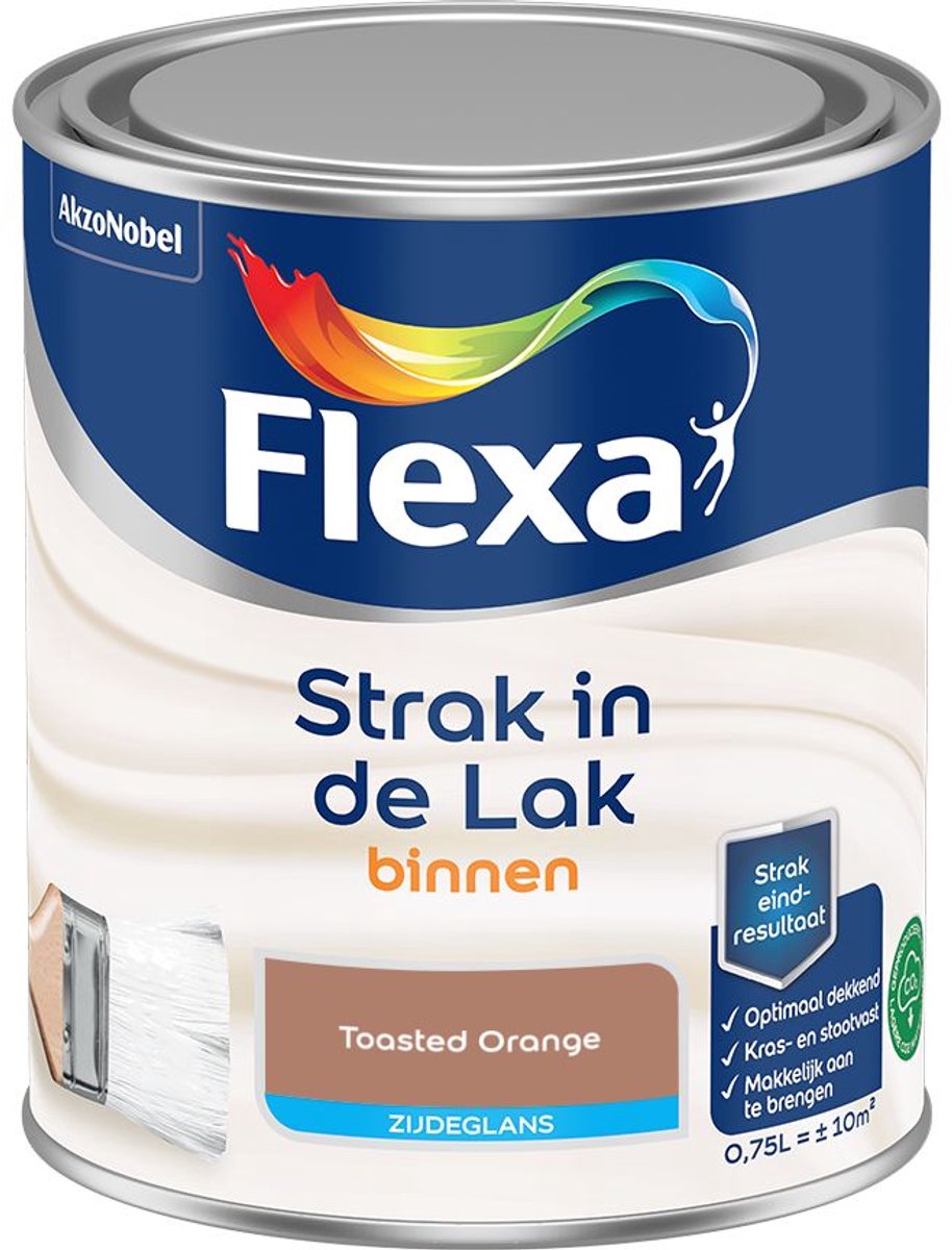 Flexa - Strak In De Lak Binnenlak Zijdeglans - Toasted Orange - 750 Ml - Kleur Van Het Jaar 2027