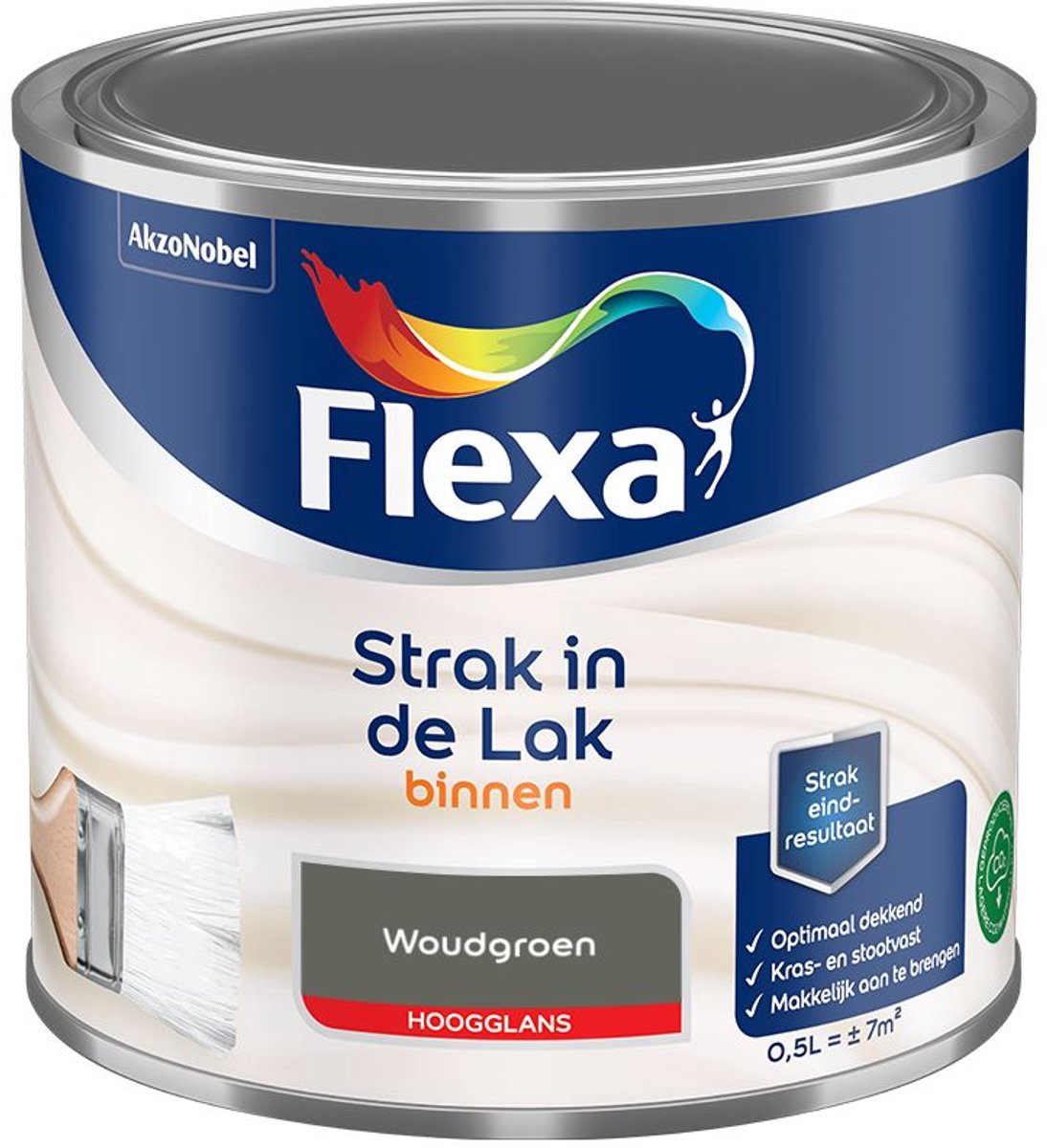 Flexa - Strak In De Lak Binnenlak Hoogglans - Woudgroen - Mengverf - 500 Ml