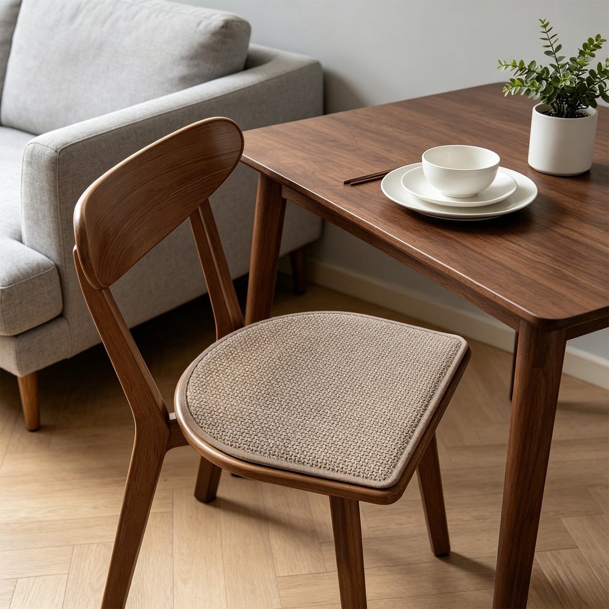 Ulisem U-Vormig Stoelkussen Zitkussen Antislip Geweven - Stoelverhoging - Ademend Comfort Design - Ergonomisch Voor Eetkamerstoel - Bureau Thuis Cafe - Bruin Polyester
