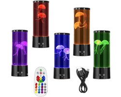 Kwal nachtlampje - LED-kwallamp - Kwallenlavalamp - Nachtlampje voor de slaapkamer - Nachtlampje voor het aquarium - Stil - Met afstandsbediening - USB-kabel - Verjaardagscadeau - Woondecoratie - Kwallenvorm