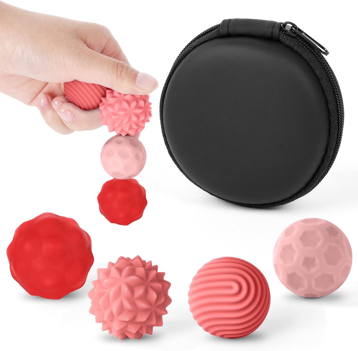 Magnetische Stressballen, 4 Stuks Siliconen Fidget Speelgoed voor Autisme, ADHD en Angst, Zachte Texturen voor Volwassenen en Tieners, Geluidloos Speelgoed voor Stressverlichting