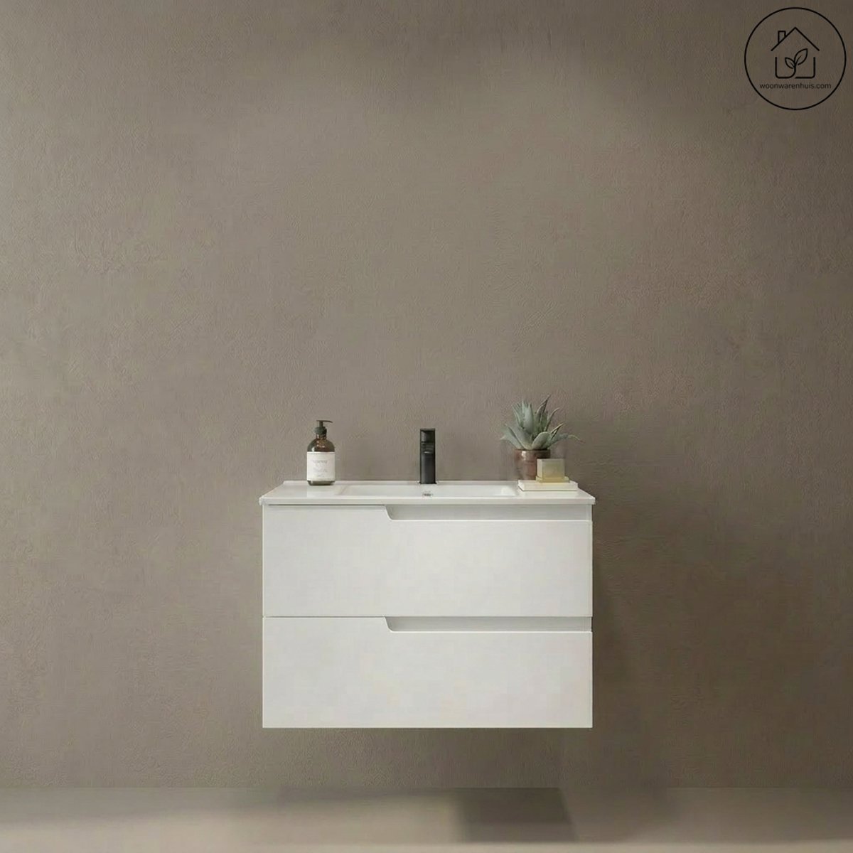 Sanitado Vima Luxe Wastafelkast 80cm Mat Wit Ibon Wastafel