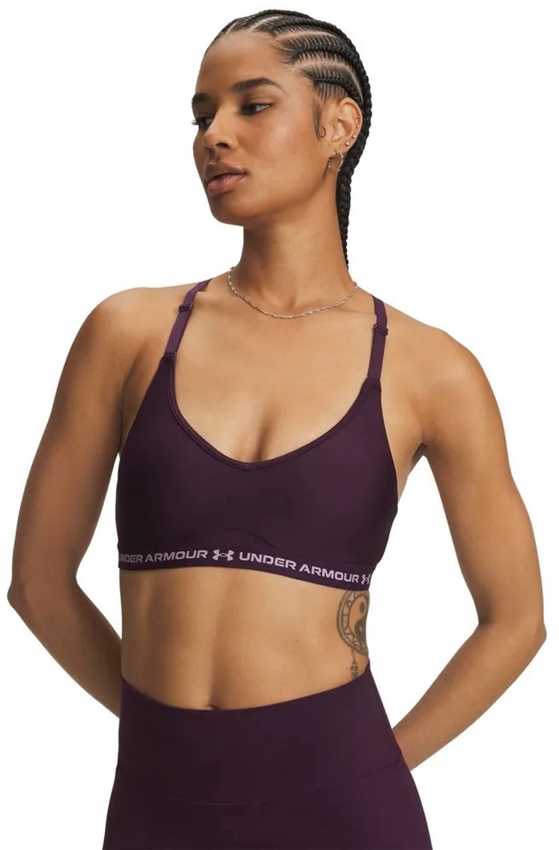Under Armour Crossback Low Strappy Sportbeha Met Lage Impact Paars M Vrouw