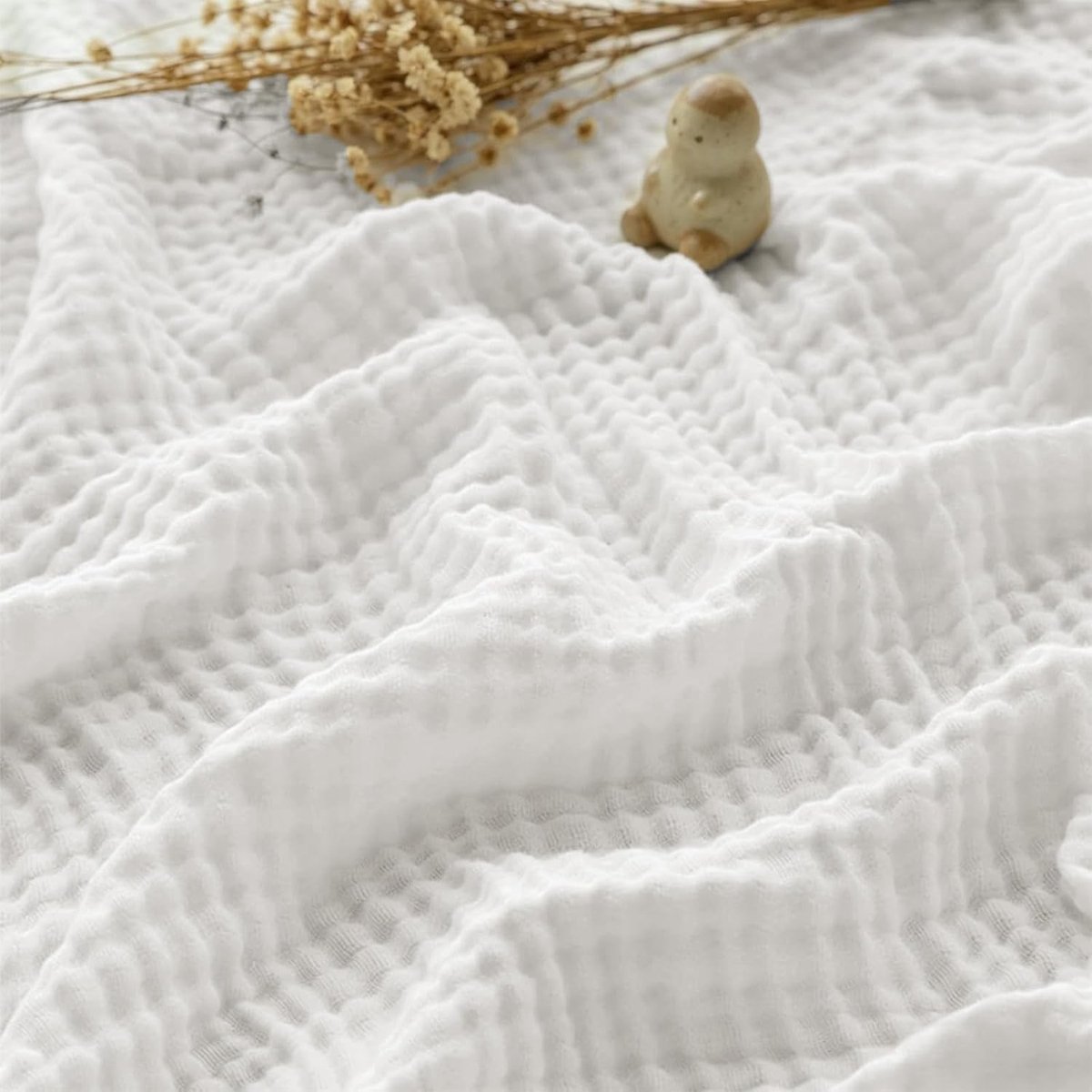 Zachte Muslin Dekentje 150 x 200 cm, Ademend en Dun, Ideaal voor Bed en Bank, Perfect voor Zomer en Kinderen