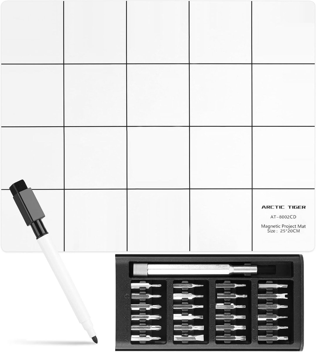 Magnetische Projectmat met Pen en Schroevendraaiers voor Elektronica Reparatie, Ideaal voor Smartphone en Laptop Onderhoud