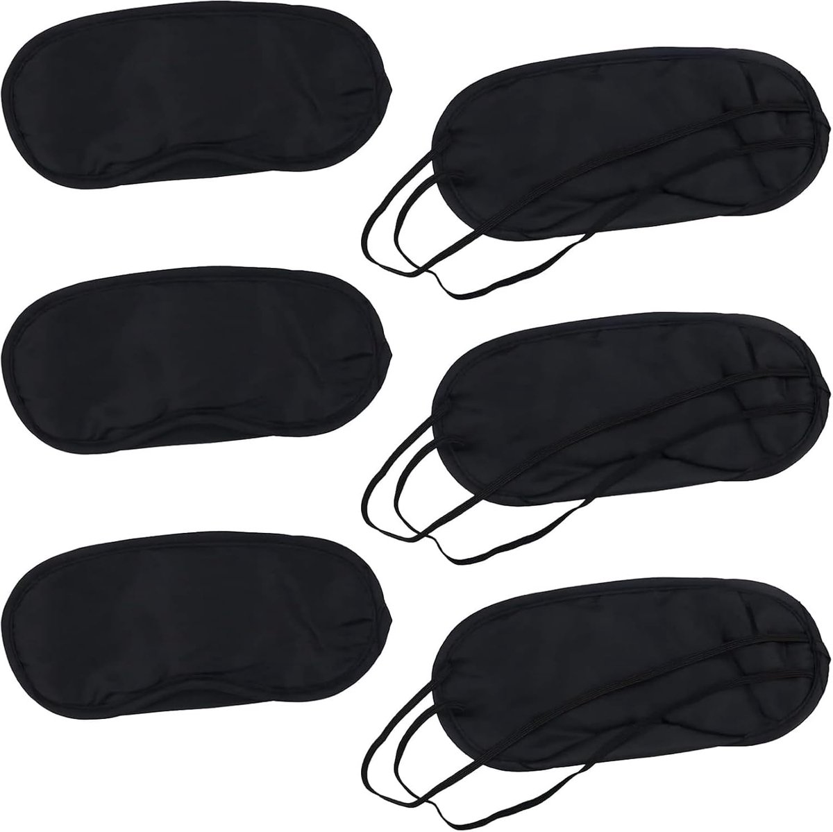Slaapoogoogoogschaduwhoes 6 stuks - zwart - comfortabel polyester - ideaal voor onderweg - ShopVlot