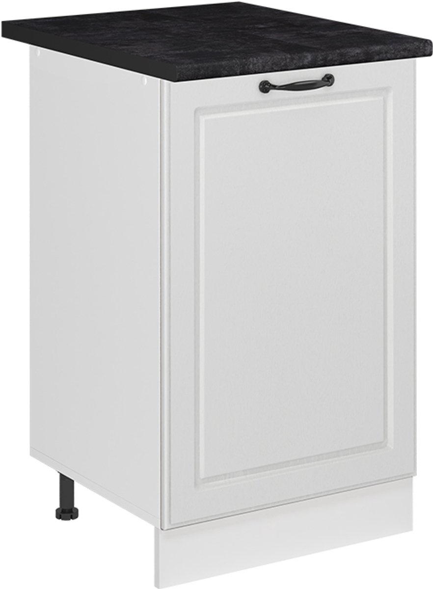 Vicco Keukenonderkast R-Line, Wit landelijk/Wit, 50 cm antraciet werkblad