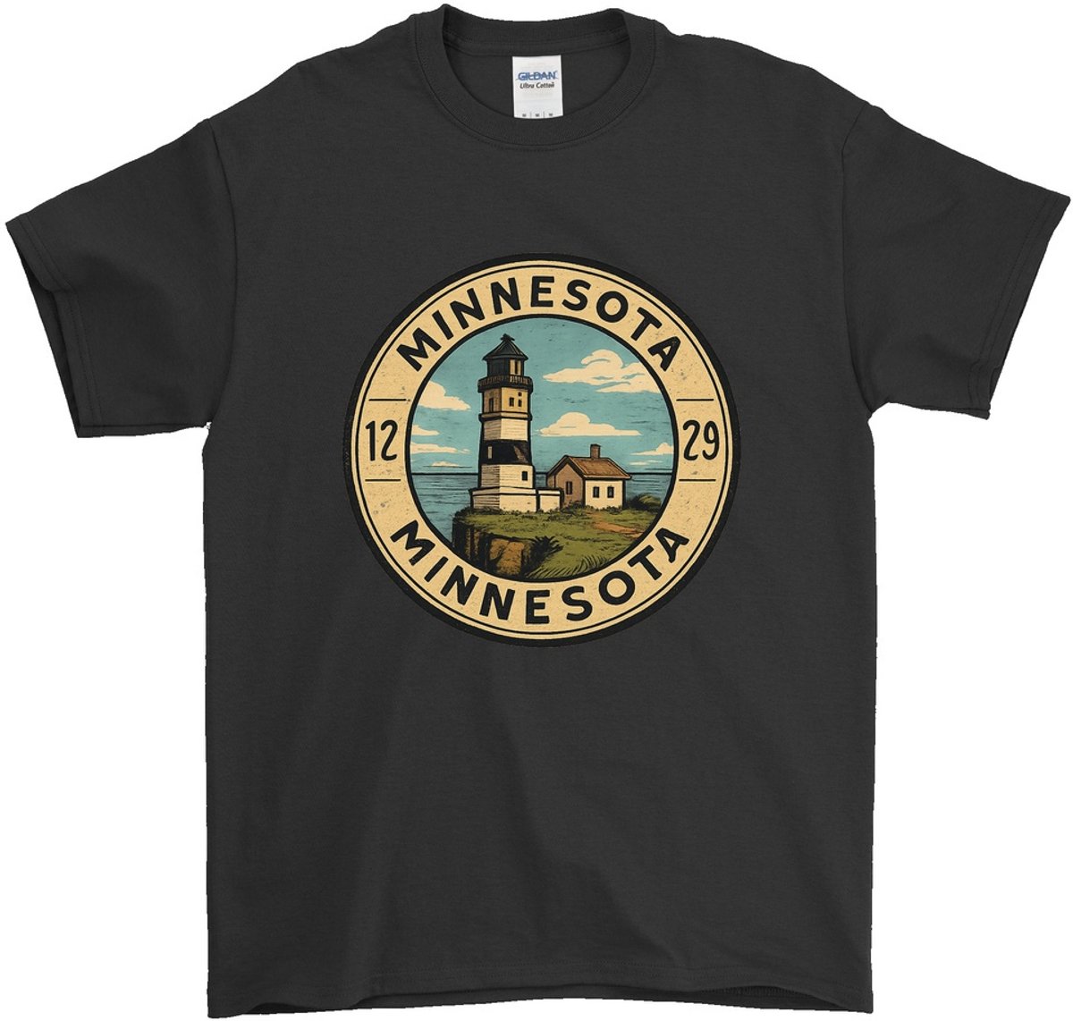 Minnesota Shirt – Lighthouse by the Sea – Retro Outfit – Unisex T-Shirt voor Dames & Heren – Origineel Cadeau