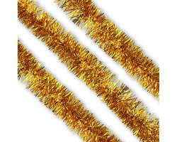 LUQ – Tinsel Kerstslinger Goud – Lametta Slinger – Christmas Garland – Kerstboomversiering – Kerstboom Hangdecoratie