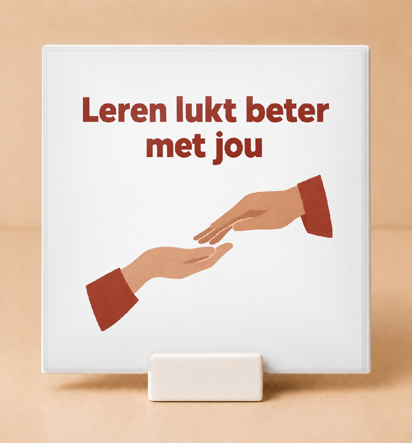 Bedruk King Sfeervolle Koffiemeester in nakijkstand Tegel – Rustieke Wanddecoratie voor Koffieliefhebbers en Studenten - 15 x 15 cm met houder Wit