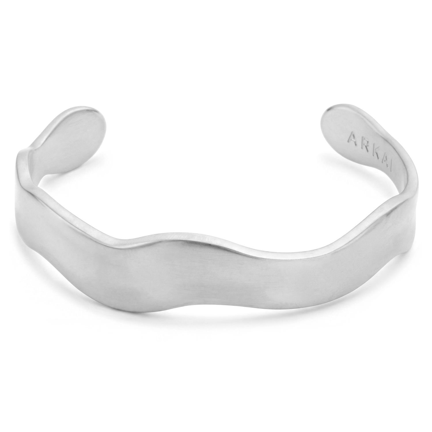 Organic | Dune bangle van verzilverd roestvrij staal