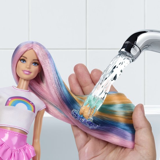 Barbie Modepop met extra lang schitterend regenbooghaar en 12 stylingaccessoires — cadeau in Spellen & Speelgoed - foto 4