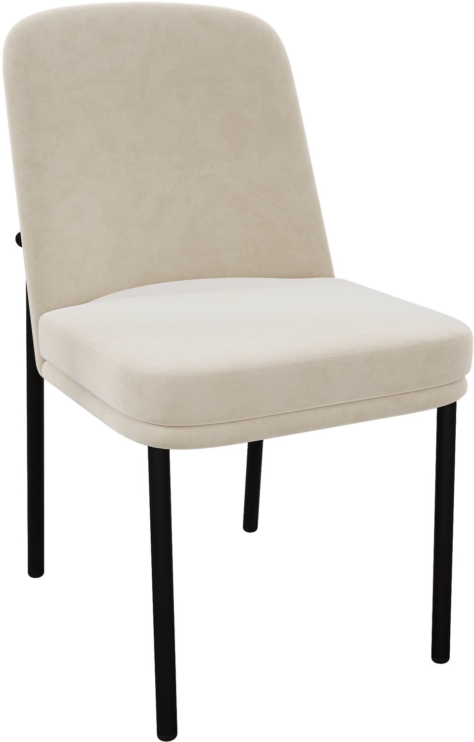 SONNENH Velvet eetkamerstoelen met metalen frame - Set van 2 - Beige / Zwart Beige | Zwart