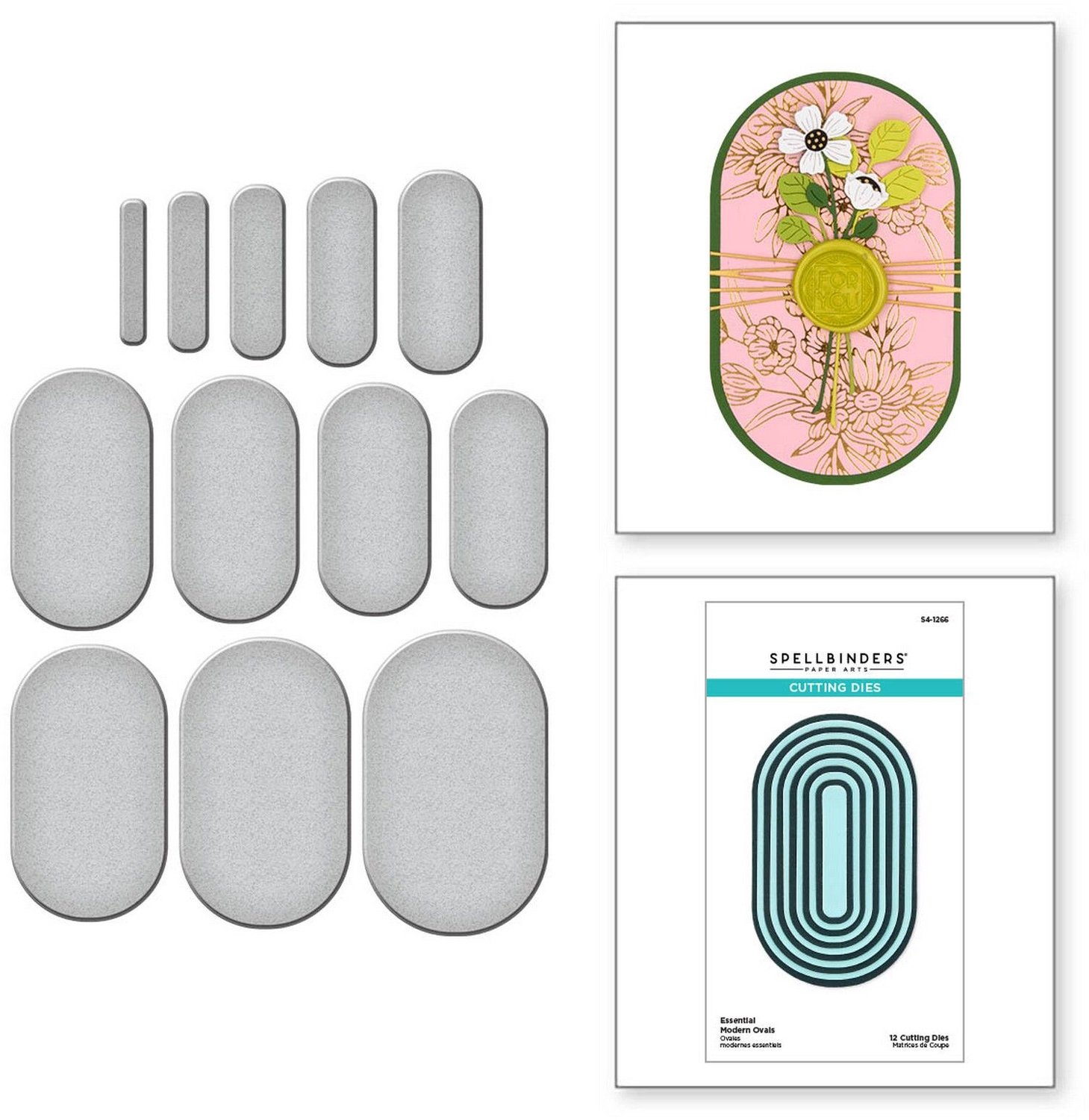 Spellbinders Snijmallen - Essential Modern Ovals - 12 st.