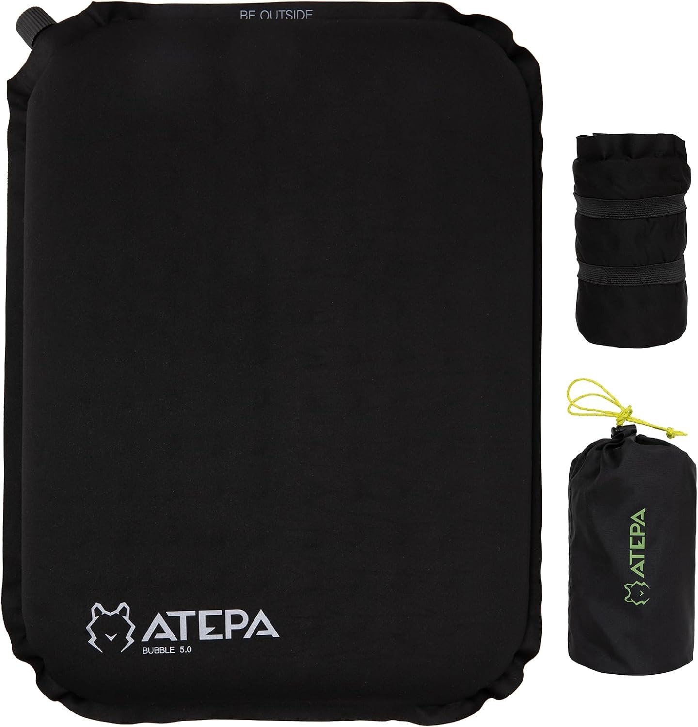 Zitkussen - Zwart - 38 x 28 cm - Opblaasbaar en Zelfopblazend - Voor Outdoor en Reizen